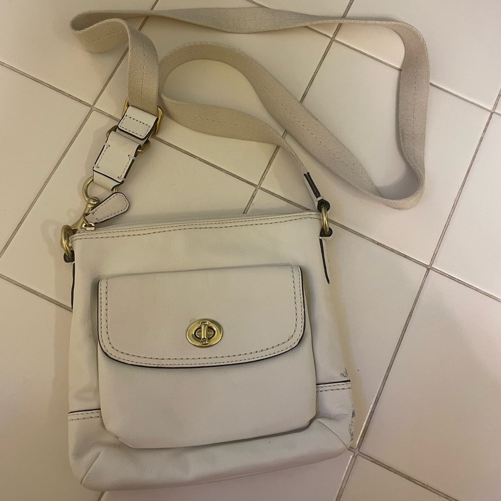 RARE Vintage Coach White Crossbody Bag
